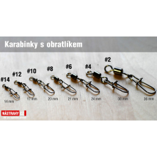 Karabinka s obratlíkom DELPHIN 10 ks