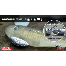 Zavrtávacia záťaž do gumenných nástrah REDBASS Zavrtávacia záťaž do gumenných nástrah REDBASS