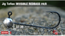 Jigová hlavička Teflon Invisible REDBASS #4/0, 39 mm