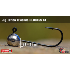 Jigová hlavička Teflon Invisible REDBASS #4, 21 mm Jigová hlavička Teflon Invisible REDBASS #4, 21 mm