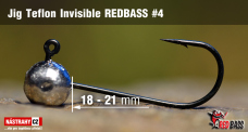 Jigová hlavička Teflon Invisible REDBASS #4, 21 mm Jigová hlavička Teflon Invisible REDBASS #4, 21 mm