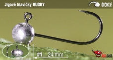 Jigová hlavička REDBASS Sickle RUGBY #1 - 24 mm