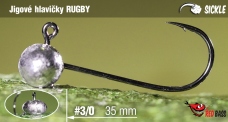 Jigová hlavička REDBASS Sickle RUGBY #3/0 - 35 mm