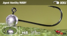 Jigová hlavička REDBASS Sickle RUGBY #4/0 - 38 mm