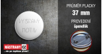 průměr 37 mm - placka se špendlíkem +0,21 €