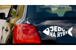 Rybárska samolepka "Jedu na ryby"