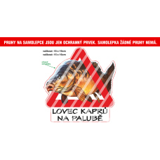 Rybárska samolepka Lovec kaprov na palube