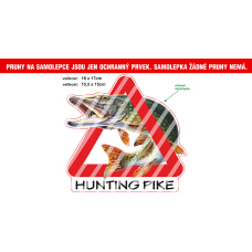 Rybárska samolepka HUNTING PIKE