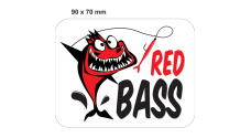 Rybárska samolepka REDBASS WHITE
