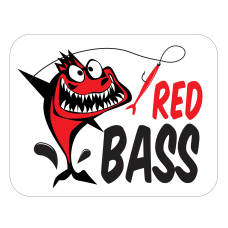Rybárska samolepka REDBASS WHITE