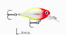 Wobler jednodielny X-Light Crank Mid Runner 3,5 cm RAPALA 